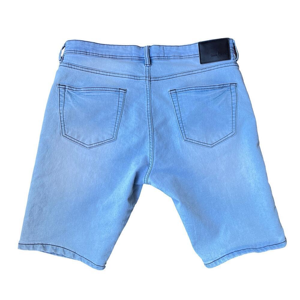 Tailor Vintage Greenwich 9" Inseam Slim Fit Stretch Denim Shorts Light Blue – 34 - Picture 3 of 14